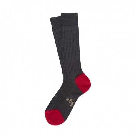 Chaussettes bicolores  fil d'ecosse anthracite
