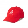 Casquette laine et suedine rouge Berteil