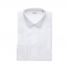 Chemise gorge cachée à poignets mousquetaires unie blanche berteil