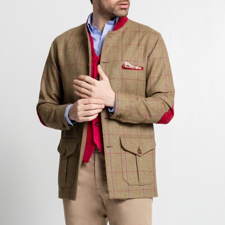 Mountbatten tweed beige à carreaux