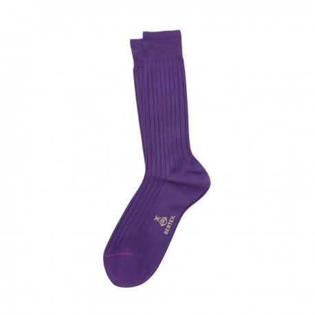 Chaussettes triple  fil d'ecosse parme